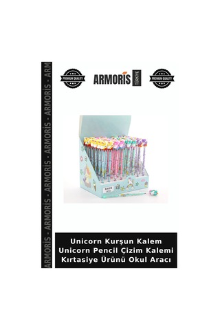 Unicorn Kurşun Kalem Unicorn Pencil Çizim Kalemi Kırtasiye Ürünü Okul Aracı Çok Renkli