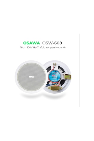 Osw-608 Alçıpan Tavan Hoparlör 16cm 100v Trafolu Beyaz