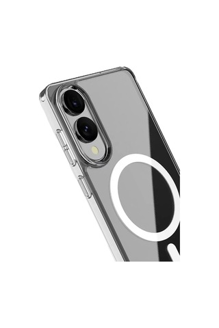 Samsung Galaxy Uyumlu S25 Edge Kılıf Magneticsafe Şeffaf Silikon - Şeffaf Renk