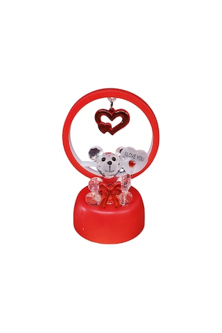 Işıklı Kristal Ayıcık Biblo I Love You Yazılı Romantik Sevgililer Günü Hediyesi, Dekoratif Masa Lambası, Özel Günlerde Hediye Seçeneği Diğer