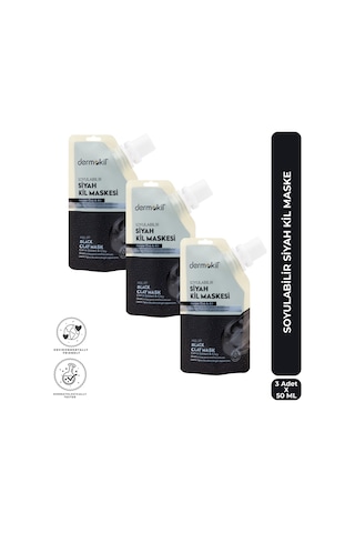 Dermokil Soyulabilir Siyah Kil Maske 50 Ml X 3 Adet