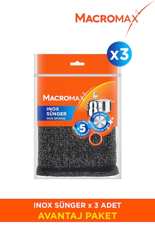 Inox Sünger Paslanmaz Çelik Temizlik Süngeri X3