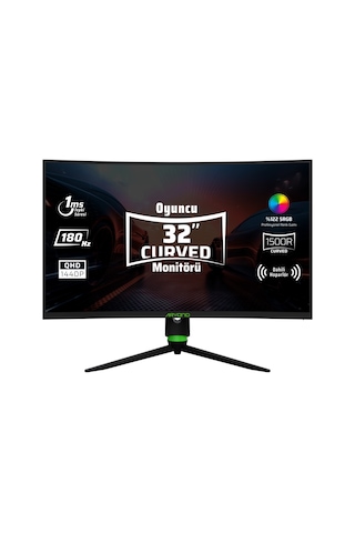 Monster Aryond A32 V2 32" 1 MS 180 Hz HDR10 G-Sync FreeSync QHD Curved VA Oyuncu Monitörü