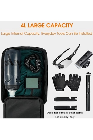 Didadodo Arka Koltuklu Elektrikli Bisiklet Çantası Dağ Bisikleti Sürüşü İçin Su Geçirmez Saklama Çantası Siyah Siyah