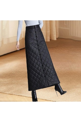 Fastbuy Dolıty Kadın Etek - Yumuşak Rüzgar Geçirmez, Yüksek Bel, Flört Stili Siyah Siyah