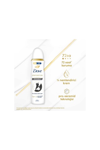 Kadın Sprey Deodorant Advanced Care Invisible 72 Saat Koruma 150 ML X3