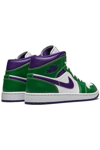Nike Air Jordan 1 Mid Hulk Basketbol Ayakkabısı Mor - Yeşil