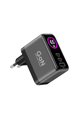 Xenon Smart Hızlı Şarj Adaptörü 65w, Gan, 2x Usb-c Ve 1 Usb-a Çıkışlı, Pd Pps, Dijital Güç Ekranlı X6414
