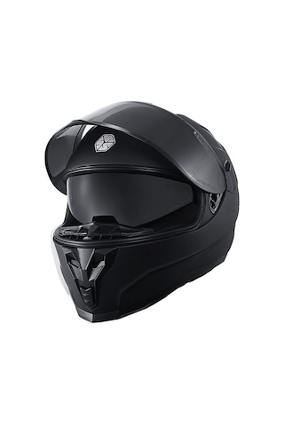 Scoyco Double Vizörlü Full Face Ce Motosiklet Kaskı Siyah