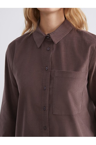 Lcw Modest Bordo Kadife Kadın Gömlek Tunik