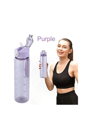 Yaozixa 800 Ml Mor Spor Su Bardağı, Cam Gibi Şeffaf, Pipetli, Yüksek Sicaklığa Dayanıklı, Atkı Kapağı Ve Taşıma Kolu İle Plastik Spor Kupa