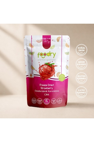 Dondurularak Kurutulmuş Çilek Freeze Dry Çilek 17g Katkısız Çıtır Meyve Atıştırmalığı 17 G