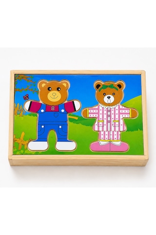 Bakgelal Ahşap Ayıcık Eşleştirme Yapbozu Montessori Eğitici Ahşap Puzzle Çocuk Zeka Gelişim Oyuncağı