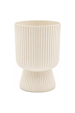 Omnipazar So-ltsa03 Lotus Ayaklı Plastik Vazo Çiçek Saksı 10,5 Litre No: 3 Bej