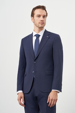 Morven Erkek Lacivert Yün Slim Fit Mono Yaka Takım Elbise 25mc001022208 Lacivert