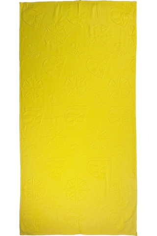 Hızlı Kuruyan Plaj Havlusu %100 Pamuk Yellow Marine Dokuma Plaj Havlusu - Sarı 8846366