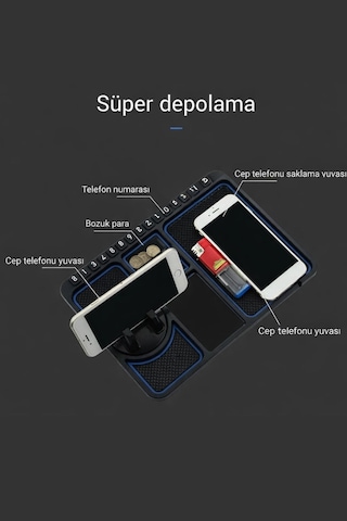 Araç İçi Kaymaz Telefon Tutucu Mat Torpido Organizer Kaydırmaz Silikon Dashboard Standı
