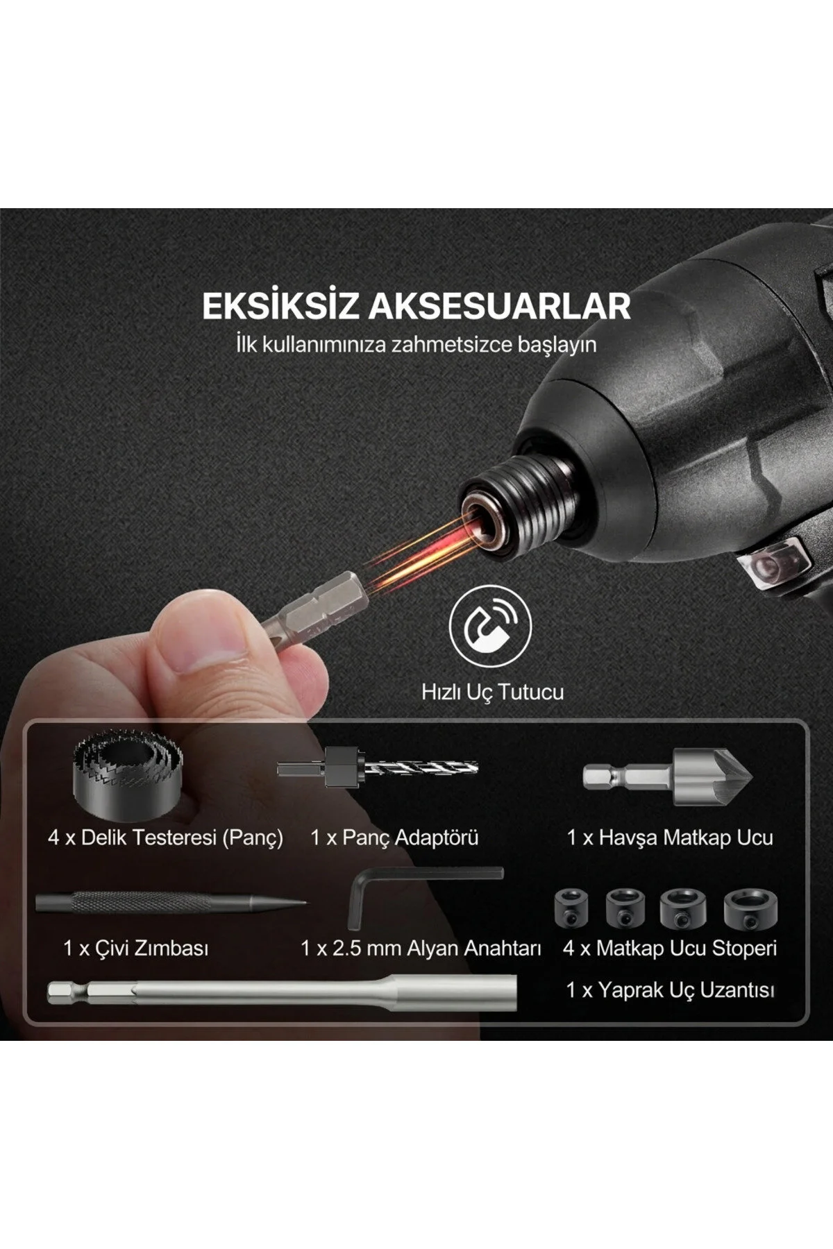 Has-tec 246 Parça Matkap Uç Seti Titanyum Kaplama, Ahşap, Metal Ve Beton Uçları, Somun Ve Tornavida Seti