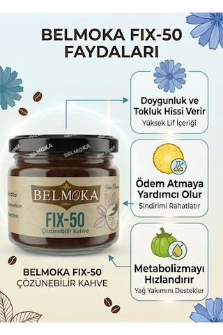 Belmoka Fıx-50 Bromelain ve Garcinia Katkılı Hindiba Kahvesi 120 G