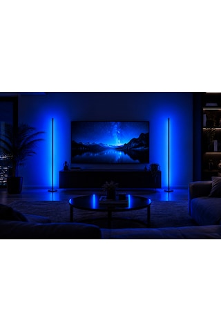 Led Lambader 100 Cm Rgb Mix Kumandalı Renk Geçişli 16 Renk Ambiyans Köşe Aydınlatma Siyah