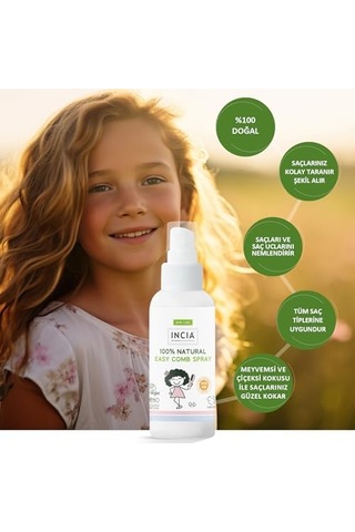 %100 Doğal Kolay Tarama Spreyi Çocuklar İçin Nemlendirici Parlaklaklaştırıcı Anti Klit 100 Ml Açık