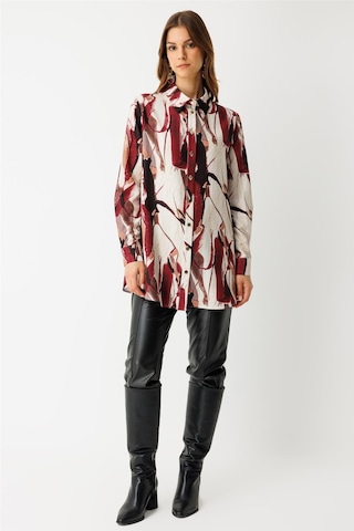 Esswaap Desenli Tunik Bordo Bordo