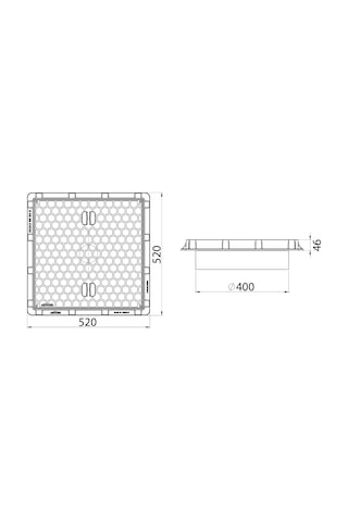 400Mm Koruge Boru Uyumlu Çerçeve + Düz Kapak