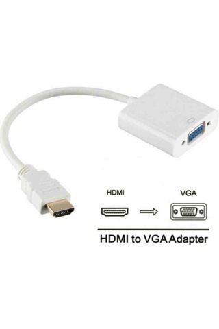 Alfais Zey Alfais 4487 Hdmı To Vga Çevirici Dönüştürücü Monitör Kablosu Beyaz