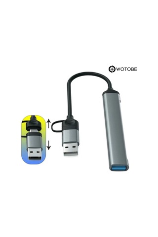 5'i 1 Arada Usb-c Usb-a Usb 2.0/3.0 Sd Tf Dönüştürücü Hub