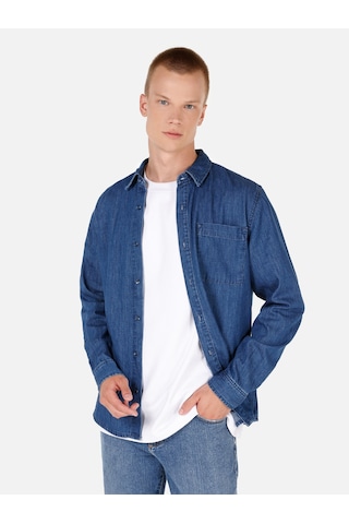 Colin's Colins Mavi Erkek Gömlek U.kol Cl1070652 Q1.v1 Dn04060 Denim