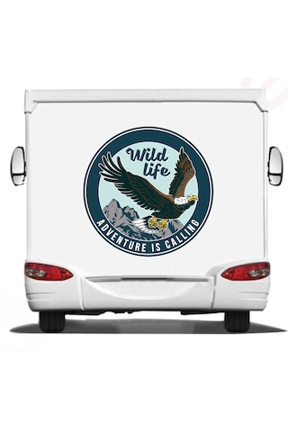 Kartal Vahşi Hayat Adventure Sticker - 4x4 Off Road Kamp Doğa Sticker- Araba Oto Cam Karavan Motosiklet Sticker - 02022 10X10 Cm
