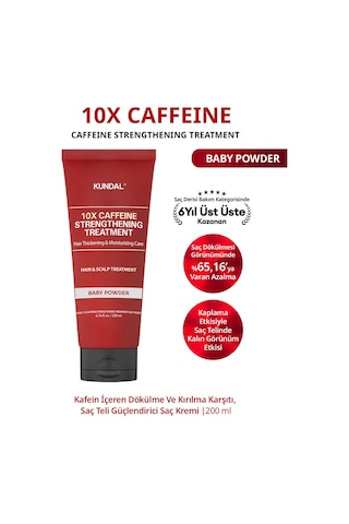 Kafeinli Dökülme&kırılma Karşıtı Saç Kremi Kundal 10x Caffeine Strengthening Treatment Baby Powder