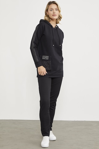 Rahat Kalıp Büyük Cepli Eşofman Takım - Siyah 001