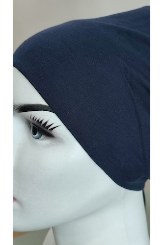 Lacivert Dikişsiz Arkadan Bağlamalı %100 Pamuk Bone Lacivert