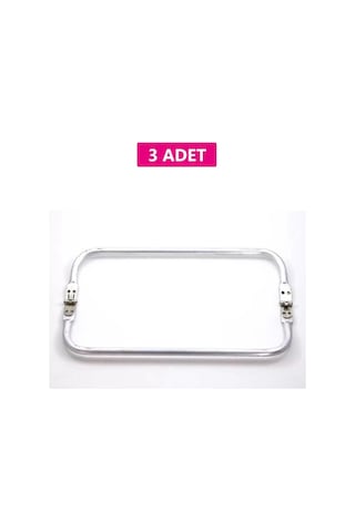 2K Gizli Metal Çanta Bursu 3 Adet - 30 Cm - Metal Çanta Aparatı Çanta Aksesuarı Açık Ahşap