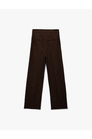 Koton Geniş Paça Yüksek Bel Viskon Karışımlı Kumaş Pantolon Kahverengi 6wak40218uw Kahve