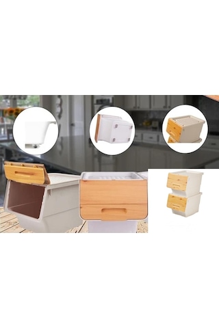 Motek Bambu Tekerlekli Organizer Çok Amaçlı Saklama Kutusu 2X12 L Çok Renkli