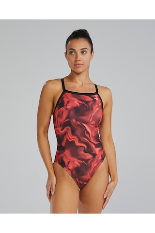 Tyr Durafast Elite Women's Diamondfit Swimsuit - Waveform Kırmızı