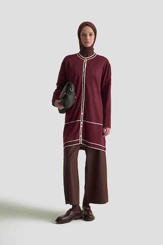 Armine Trend Biye Detaylı Triko Hırka Bordo 25kt501