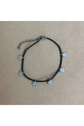 Uretti - Mehtap 4435 - El Yapımı Antik Boncuk Detaylı Halhal Siyah