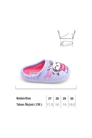 Gezer Kız Çocuk Kışlık Rahat Taban Ev Bahçe Gondol Terlik Lila