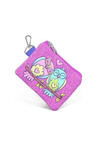 Coral High Kids Lavanta Açık Pembe  Baykuş Desenli Simli Bozuk Para Çantası 21794