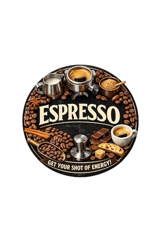 Mayeka Espresso Retro Temalı Cafeler Kahveciler Baristalar İçin Ahşap Duvar Kapı Dekoratif Süs Tablo 11