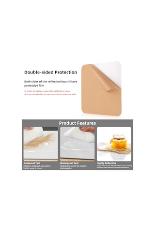 Puluz 20cm Fotoğraf Akrilik Yansıtıcı Ekran Masası Arka Plan Panosu Beyaz