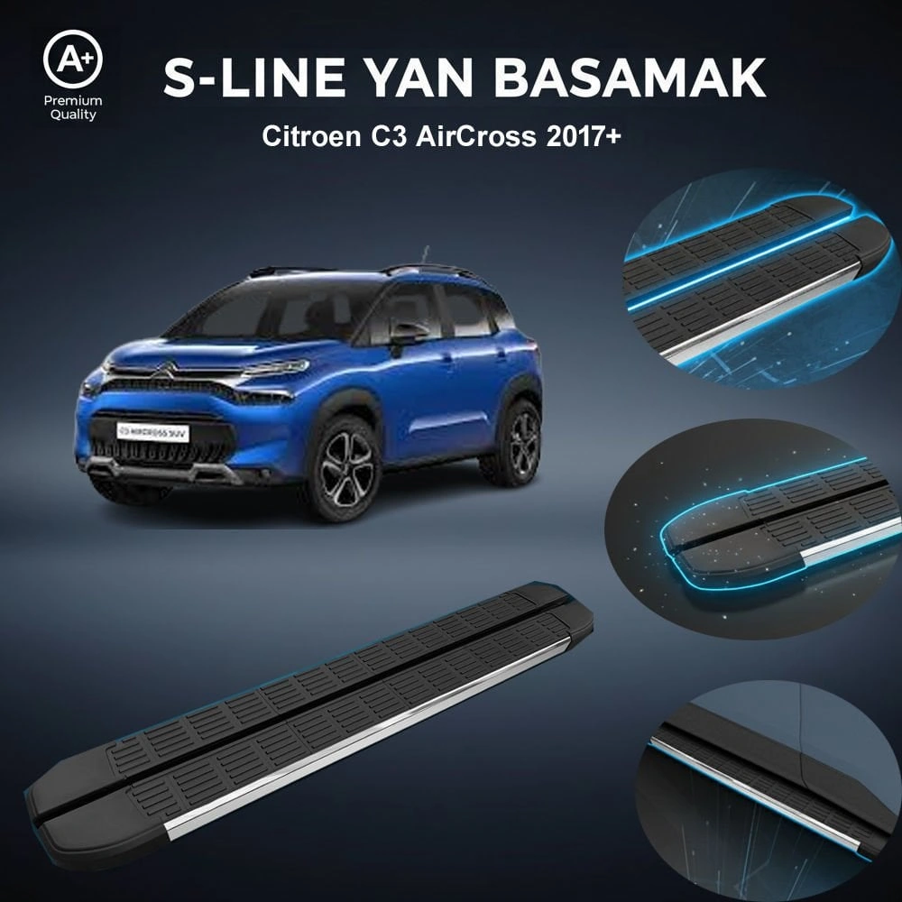 Citroen C3 Aircross S-line Premium Krom Yan Basamak 2017 Sonrası