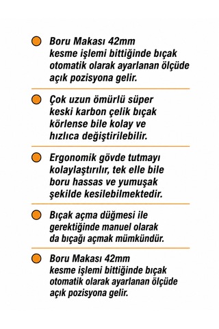 Dmax Otomatik Boru Makası 42 Mm Profesyonel Pvc Boru Makası