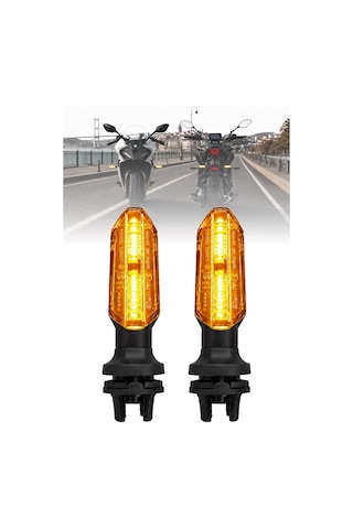 Motosiklet Led Sinyal Ön Lambası Universal Kısa Gövde Gündüz Led Ve Kayan Sinyal