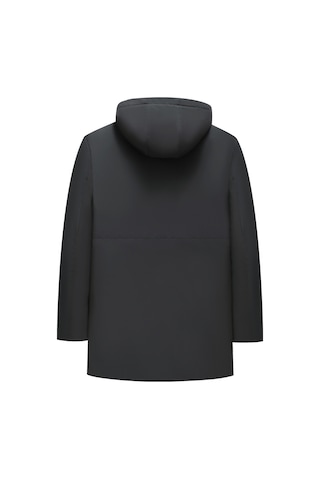 Yeni Kapüşonlu, Kalın, Sıcak Erkek Parka Ceketi Siyah