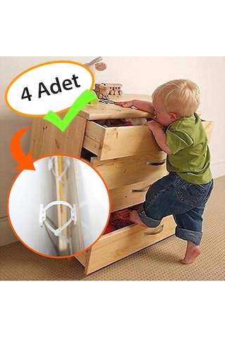 Evokids Mobilya Sabitleyici Aparat 4 Adet Çok Renkli