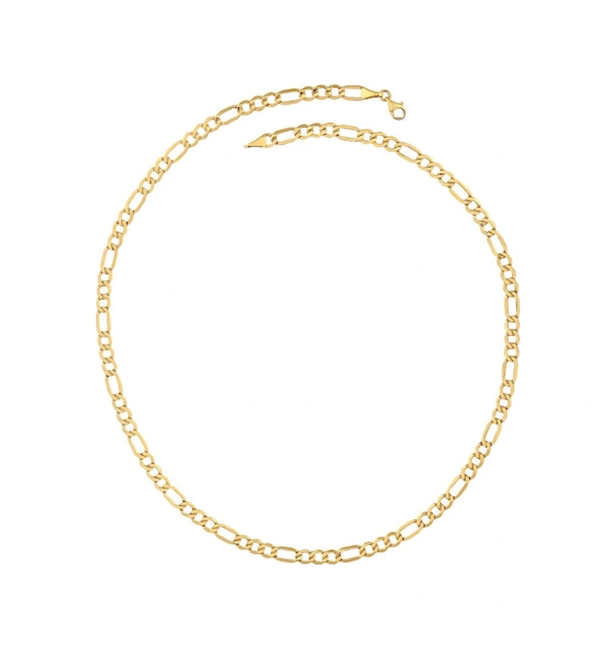 Agakulche Figaro Düz Altın Zincir Renkli